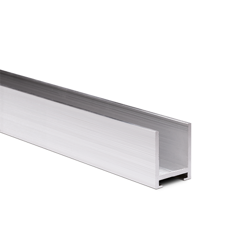 U-profile 23x19x2mm panel thickness max. 12.76mm L=3500mm, aluminum chrome look