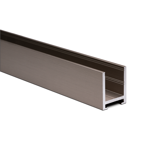 U-profile 23x19x2mm panel thickness max. 12.76mm L=5000mm, aluminum stainless steel look