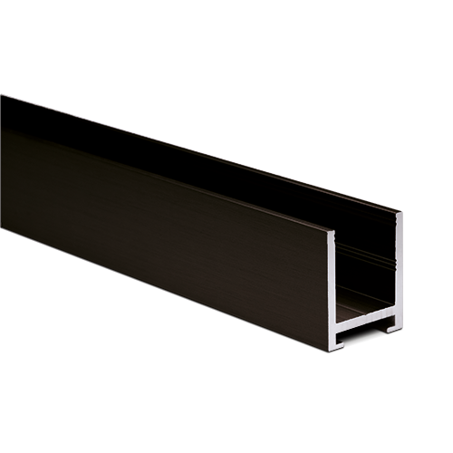 U-profile 23x19x2mm panel thickness max. 12.76mm L=5000mm, aluminum black anodized