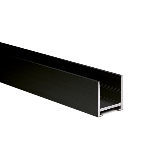 U-profile 23x22x2mm panel thickness max. 16mm L=5000mm, aluminum black anodized