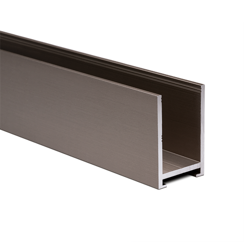 U-profile 33x22x2mm panel thickness max. 16mm L=5000mm, aluminum stainless steel look
