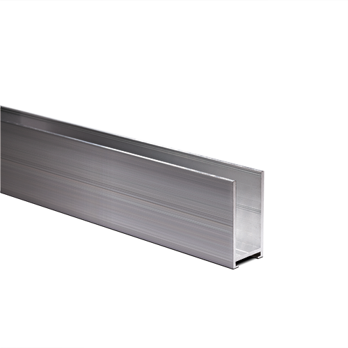 U-profile 43x22x2mm panel thickness max. 16mm L=5000mm, aluminum stainless steel look