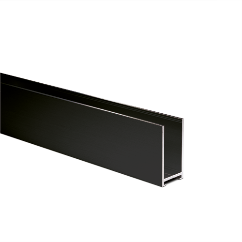 U-profile 43x22x2mm panel thickness max. 16mm L=5000mm, aluminum black anodized