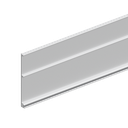 Infinity Slide 69kg afdekkap achterzijde voor lopende rail (plafond), glas/hout L=1mtr, aluminium natuur geanodiseerd