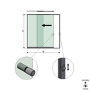 SUNVIEW modell 3 venstre åpning 2-felts full høyde L=xxxxmm (max. 3000mm) H=xxxxmm (max. 2600mm), aluminium natur eloksert (inkl. låser, dørhåndtak og drivere unntatt glass)