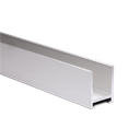U-profil 23x19x2mm panel tykkelse maks. 12.76mm L=5000mm, aluminium natur eloksert