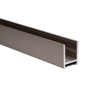 U-profil 23x19x2mm panel tjocklek max. 12.76mm L=5000mm, aluminium borstat stål look