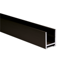 U-profil 23x19x2mm panel tykkelse maks. 12.76mm L=5000mm, aluminium sort anodiseret
