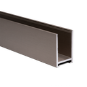 U-profil 33x22x2mm panel tjocklek max. 16mm L=5000mm, aluminium borstat stål look