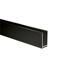 U-Profil 43x22x2mm Glasstärke max. 16mm L=5000mm, Aluminium schwarz eloxiert